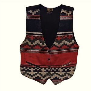 AJ vintage wool blanket print vest very good condition size small